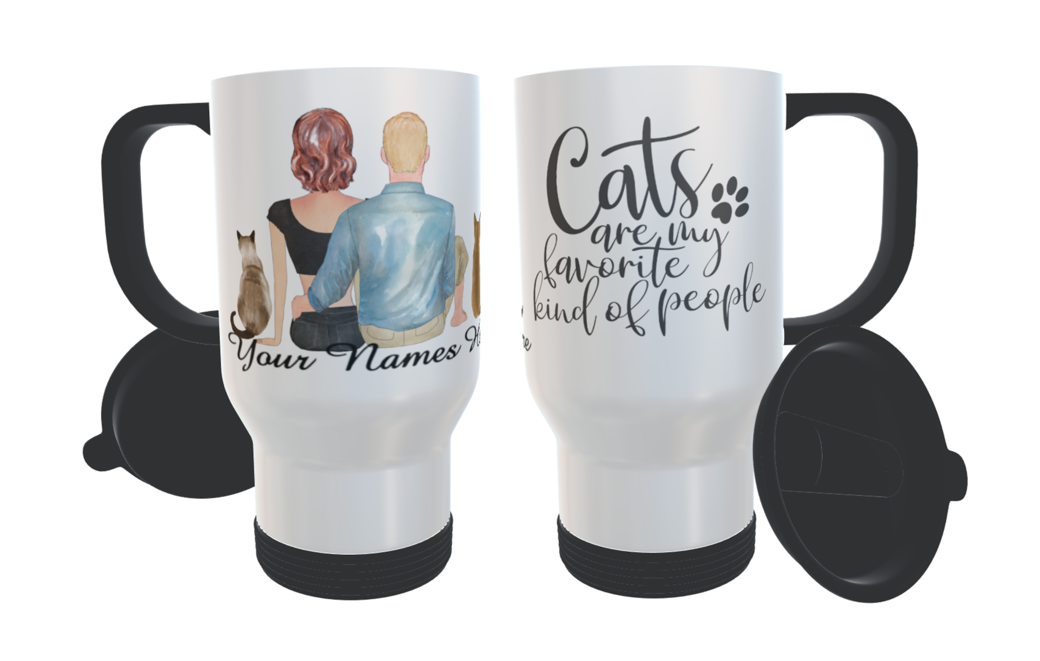 Cat Travel Mug, Custom Cat Travel Mug, Personalised Mug
